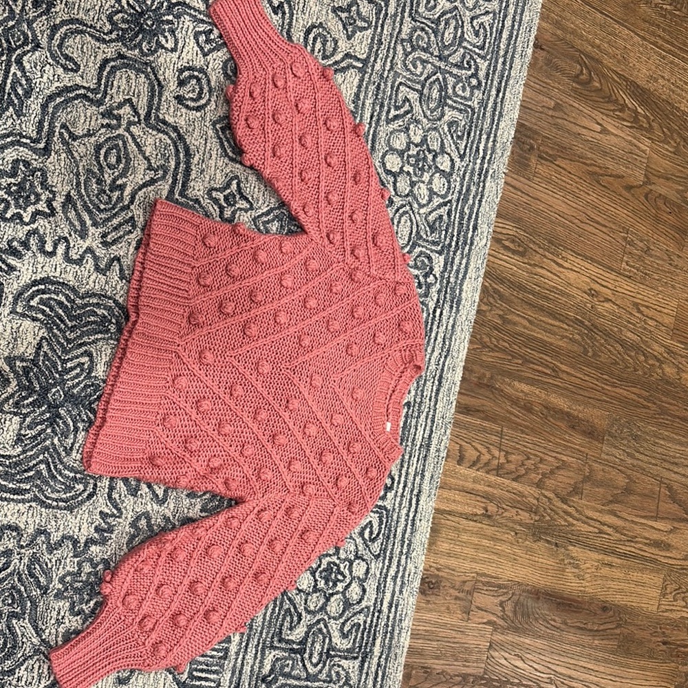 Women's Pink Cable Knit Sweater